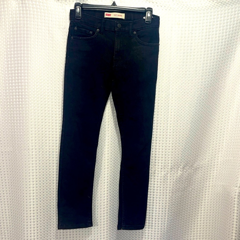 Boys Levis 510 Super Skinny Denim Jeans Charcoal Black